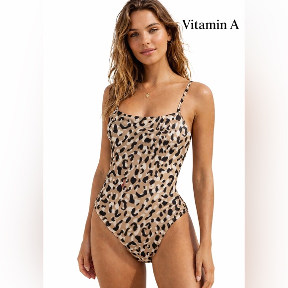 Vitamin A Other - Vitamin A Leopard Print One Piece Swimsuit Size L 10 Adjus Straps resort wear